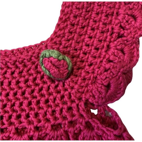 Hand Crocheted Open Knit Flutter Sleeve Top 3-6 Months - Picture 5 of 6